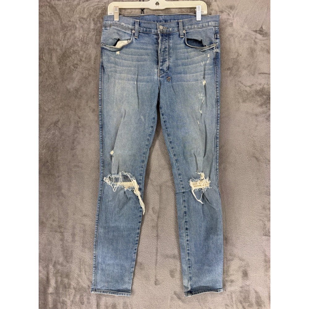 Ksubi Jeans Mens 32 Van Winkle Non Cents Light Blue Distressed EUC